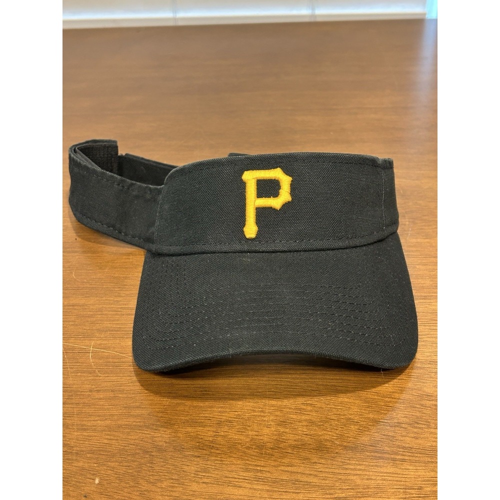Pittsburgh Pirates Adjustable Black New Era Visor Yellow Embroidered